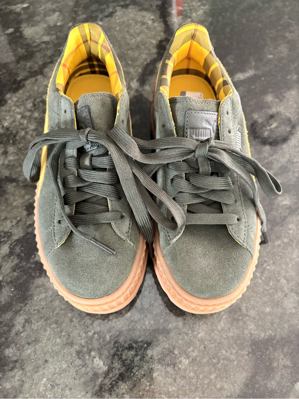 PUMA Fenty x Rihanna Cleated Creeper Suede Rosin Lemon Women’s 8 366268-01 - Picture 6 of 13